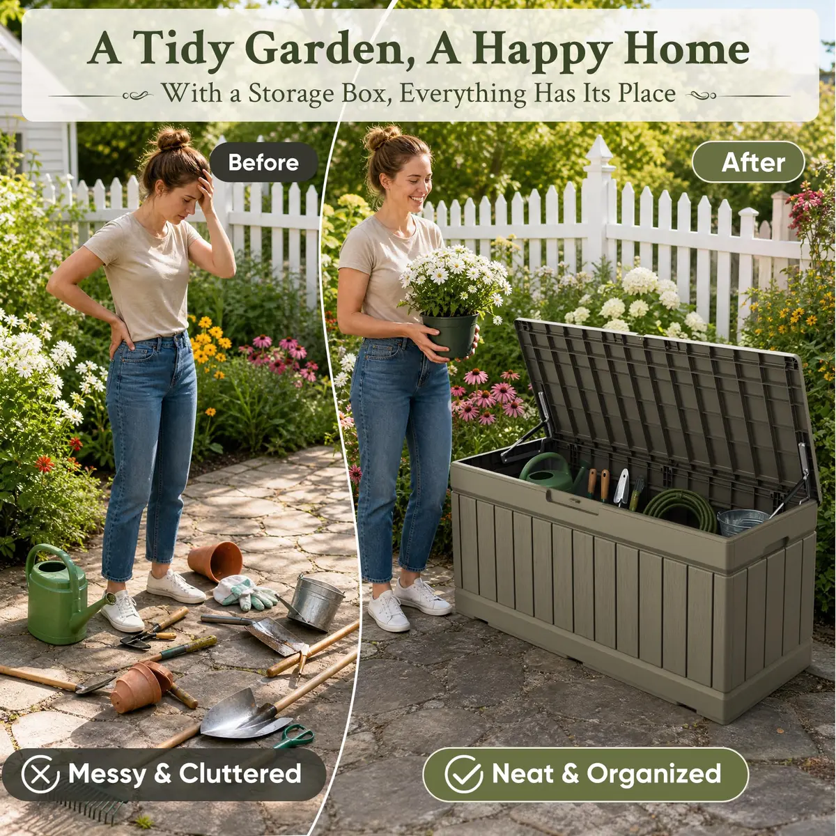 Devoko 78 Gallon Deck Box Waterproof Resin Outdoor Storage Box | Large Capacity with Lockable Lid (70-120 chars) - view 9
