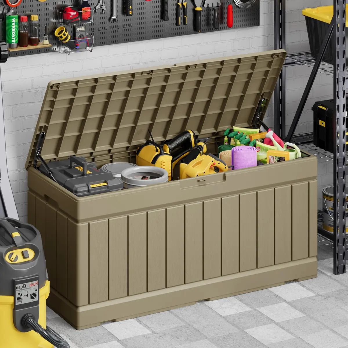 Devoko 78 Gallon Deck Box Waterproof Resin Outdoor Storage Box | Large Capacity with Lockable Lid (70-120 chars) - view 4