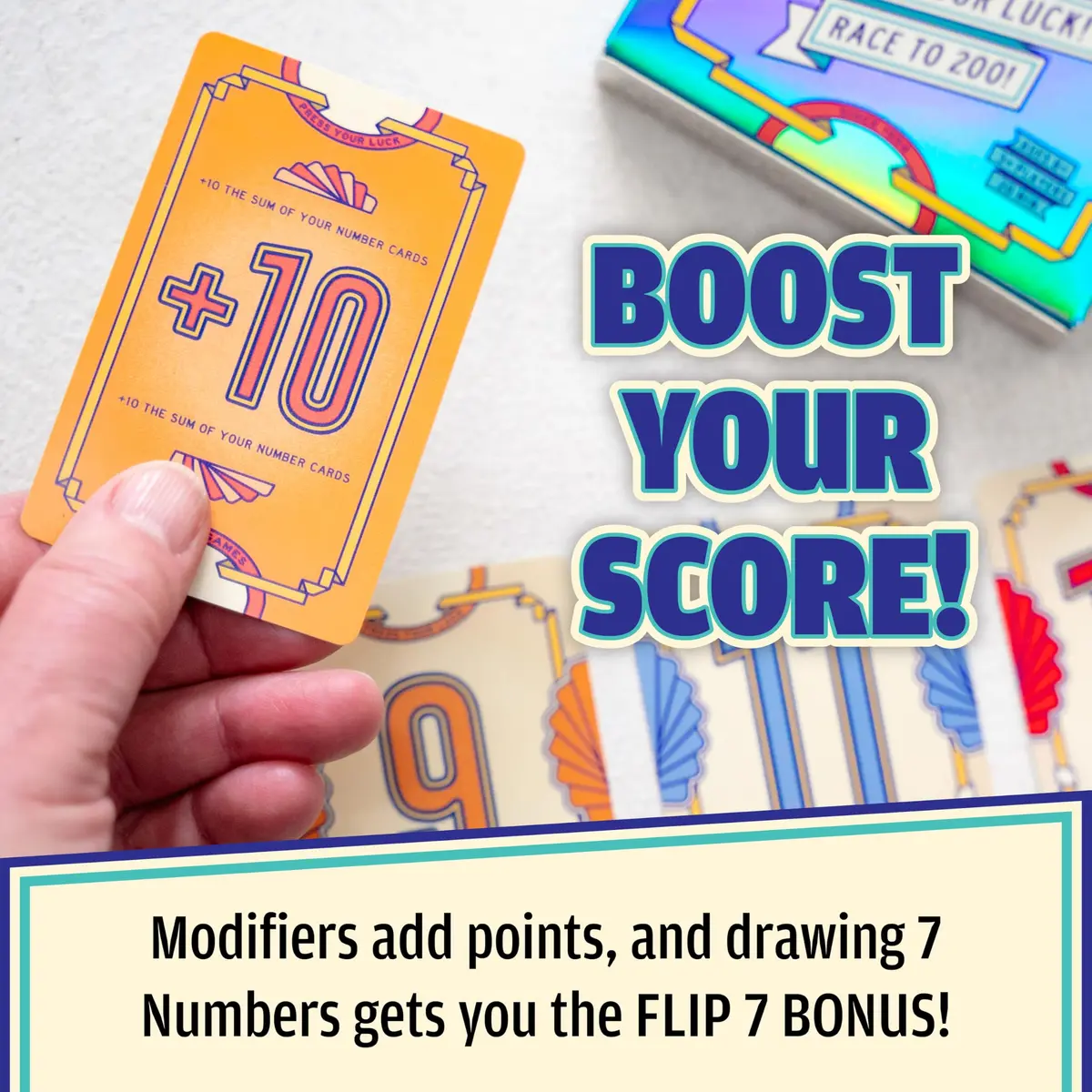 USAOPOLY Flip 7 Card Game, The Ultimate Blend of Press Your Luck Strategy | Ages 8+ | 94 Cards - view 4