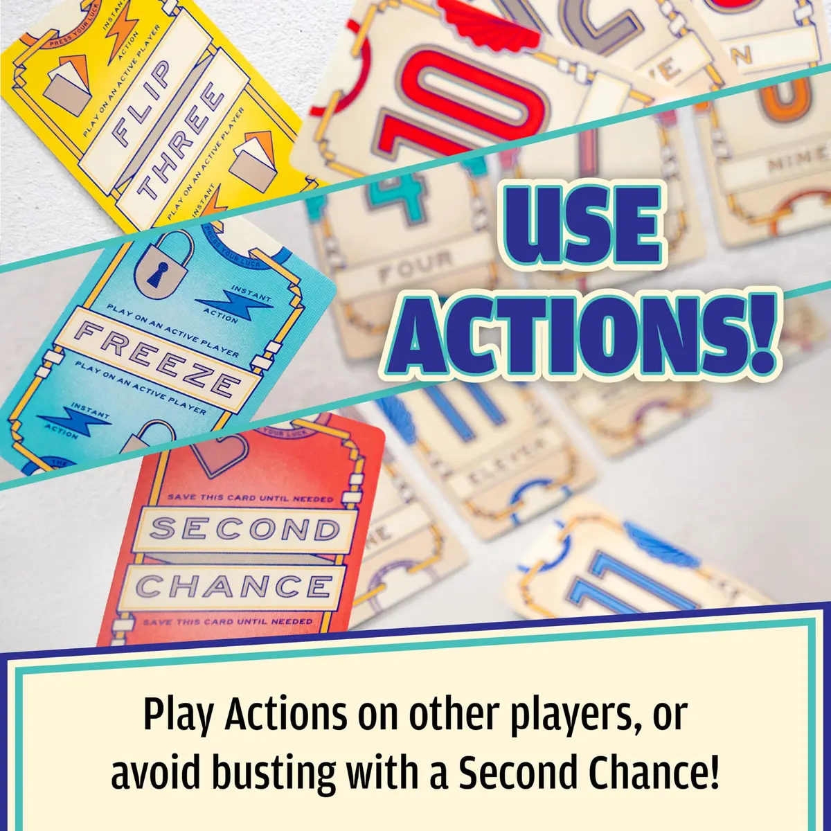USAOPOLY Flip 7 Card Game, The Ultimate Blend of Press Your Luck Strategy | Ages 8+ | 94 Cards - view 3