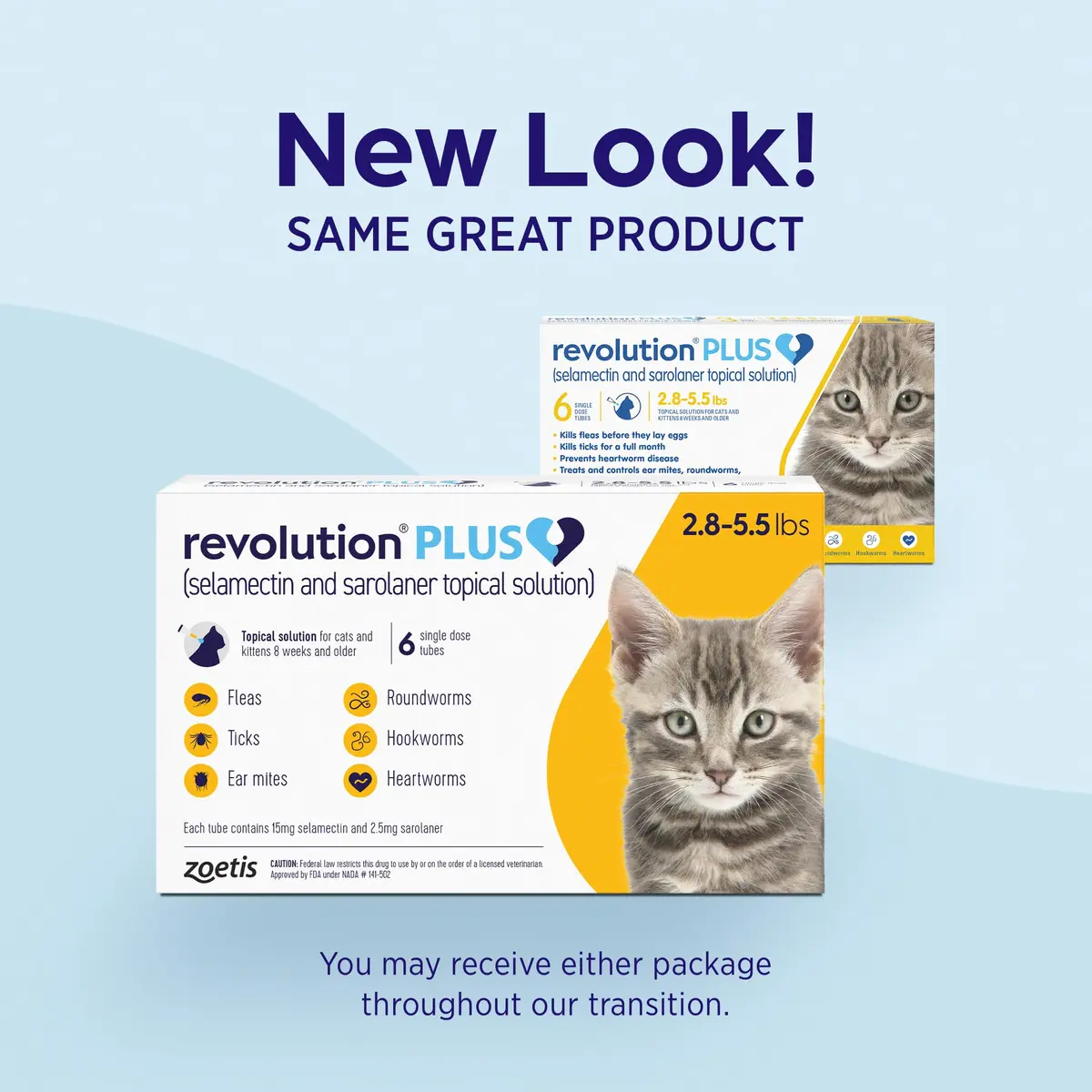 Revolution Plus Topical Solution for Cats 2.8-5.5 lbs | 7-in-1 Parasite Protection - view 9