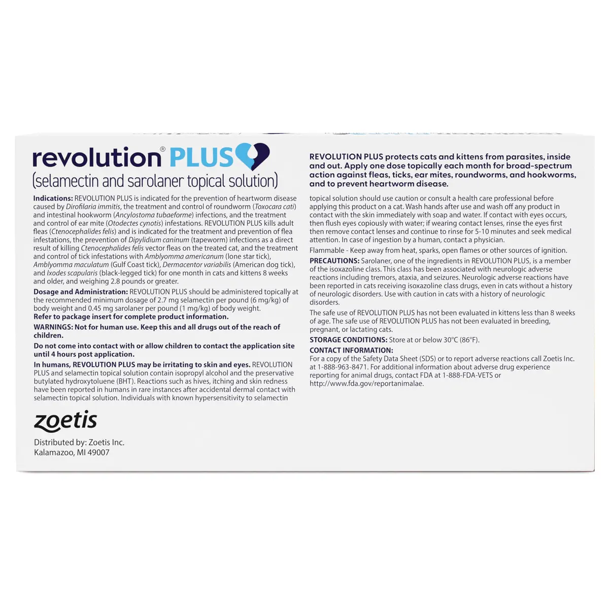 Revolution Plus Topical Solution for Cats 2.8-5.5 lbs | 7-in-1 Parasite Protection - view 2