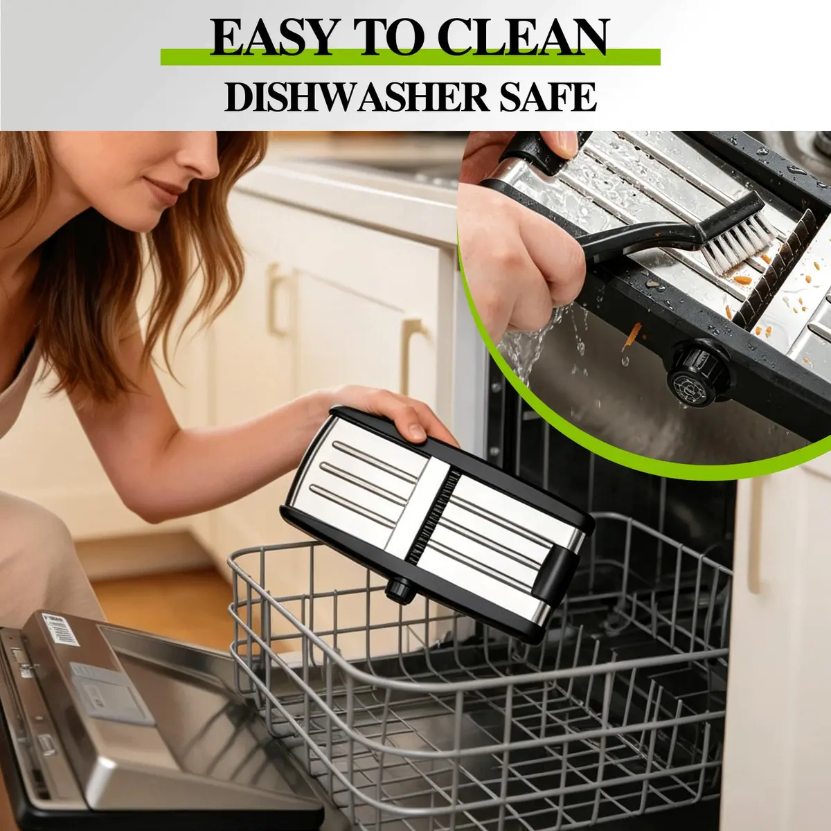 MASTERTOP 5-in-1 Mandoline Slicer with Adjustable Blades & Safety Guard | 23cm (9.25") Length - view 8