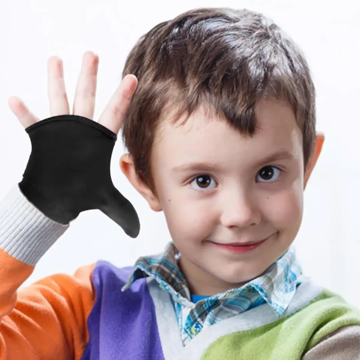 Yxmeiguo Black/1 Finger Thumb Sucking Guard Glove for Kids Ages 5-12 | One Size - view 4