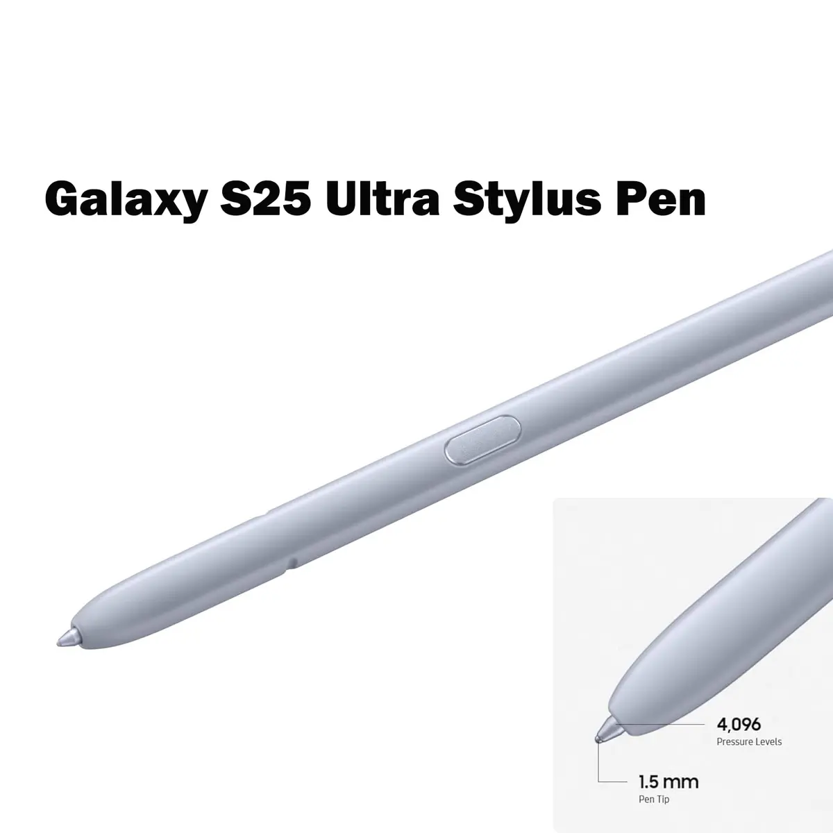 Peixiong Galaxy S25 Ultra S Pen for Samsung Galaxy S25 Ultra Stylus Pen, Light Silver (1.5mm Tip, 4096 Pressure Levels) - view 3