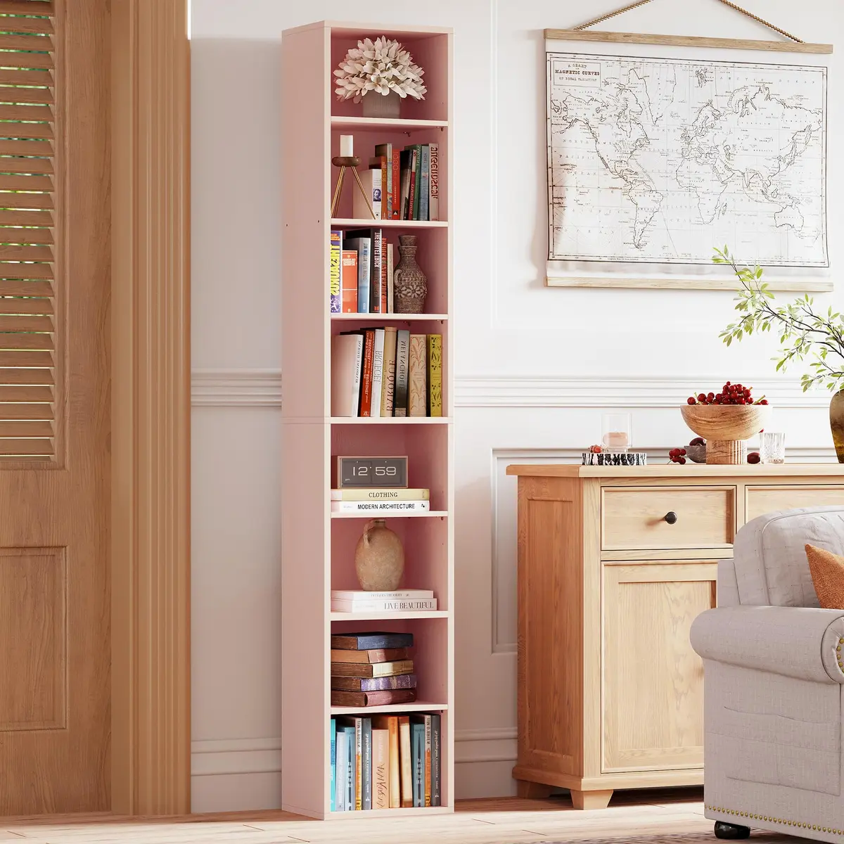 IRONCK Tall Narrow Bookshelf 8 Tiers | Compact Corner Floor Standing Storage 71 in Tall - view 7