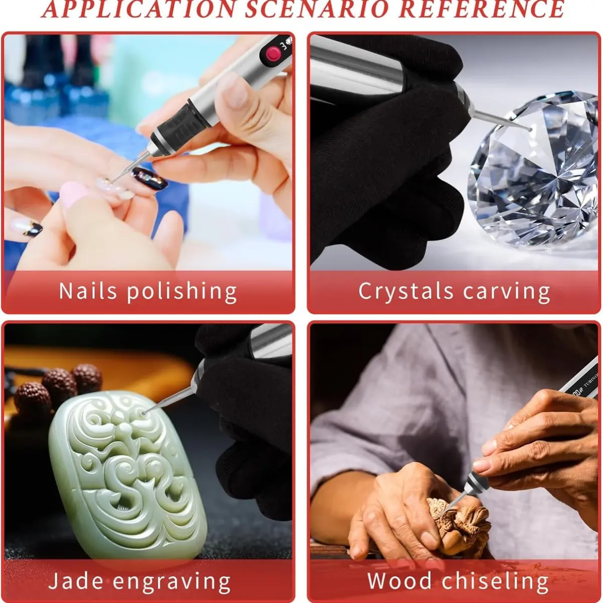 TUBINOONE Engraving Pen Silver | Cordless Portable Art & DIY Tool for Surfaces - view 8