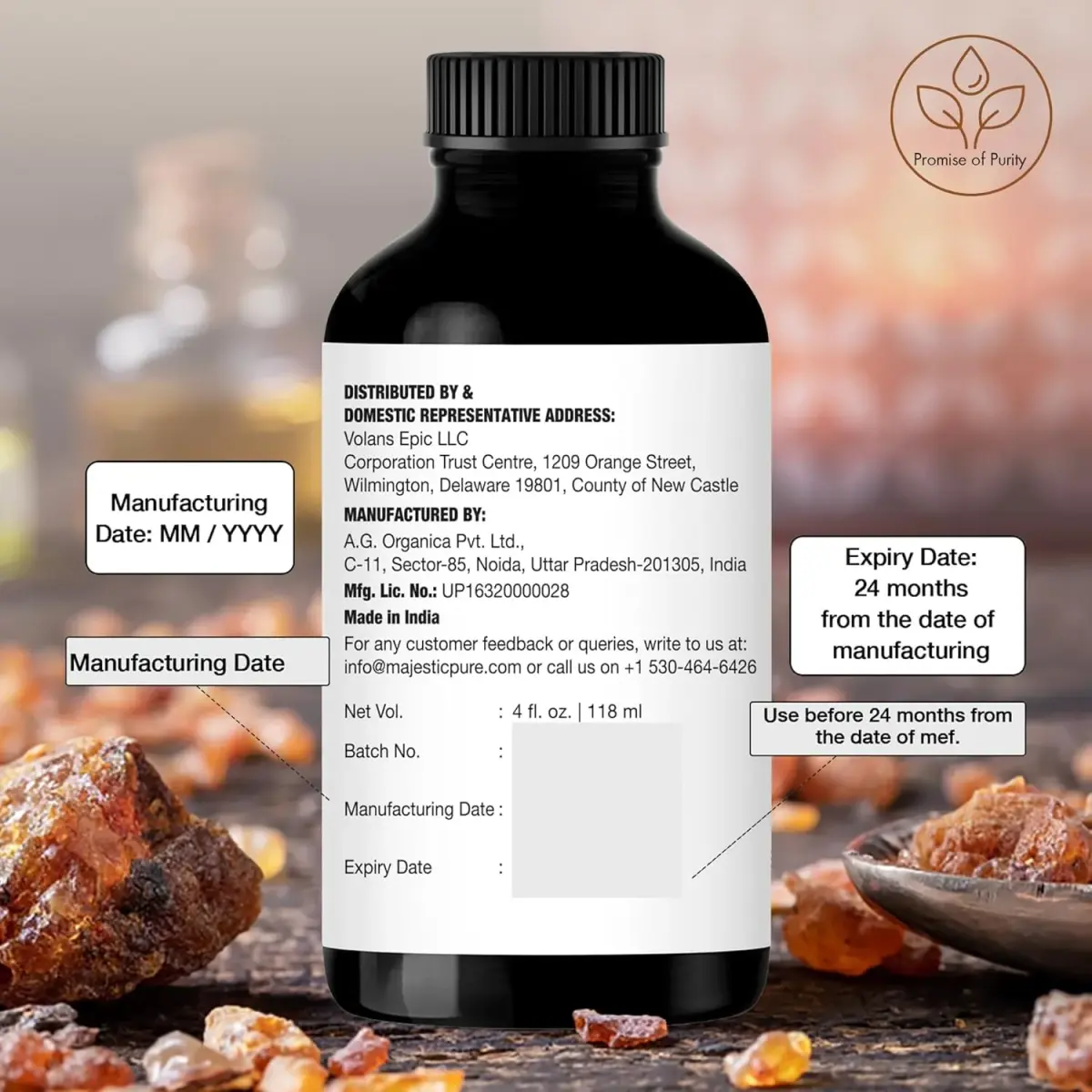Majestic Pure Frankincense Essential Oil for Diffuser - 236ml (8 Fl Oz) | Pure & Natural, Lab Tested - view 6