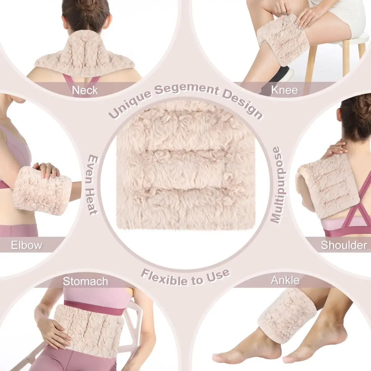SuzziPad Microwave Heating Pad 7"X16" Beige | Moist Heat for Muscle Soreness & Fatigue - view 5
