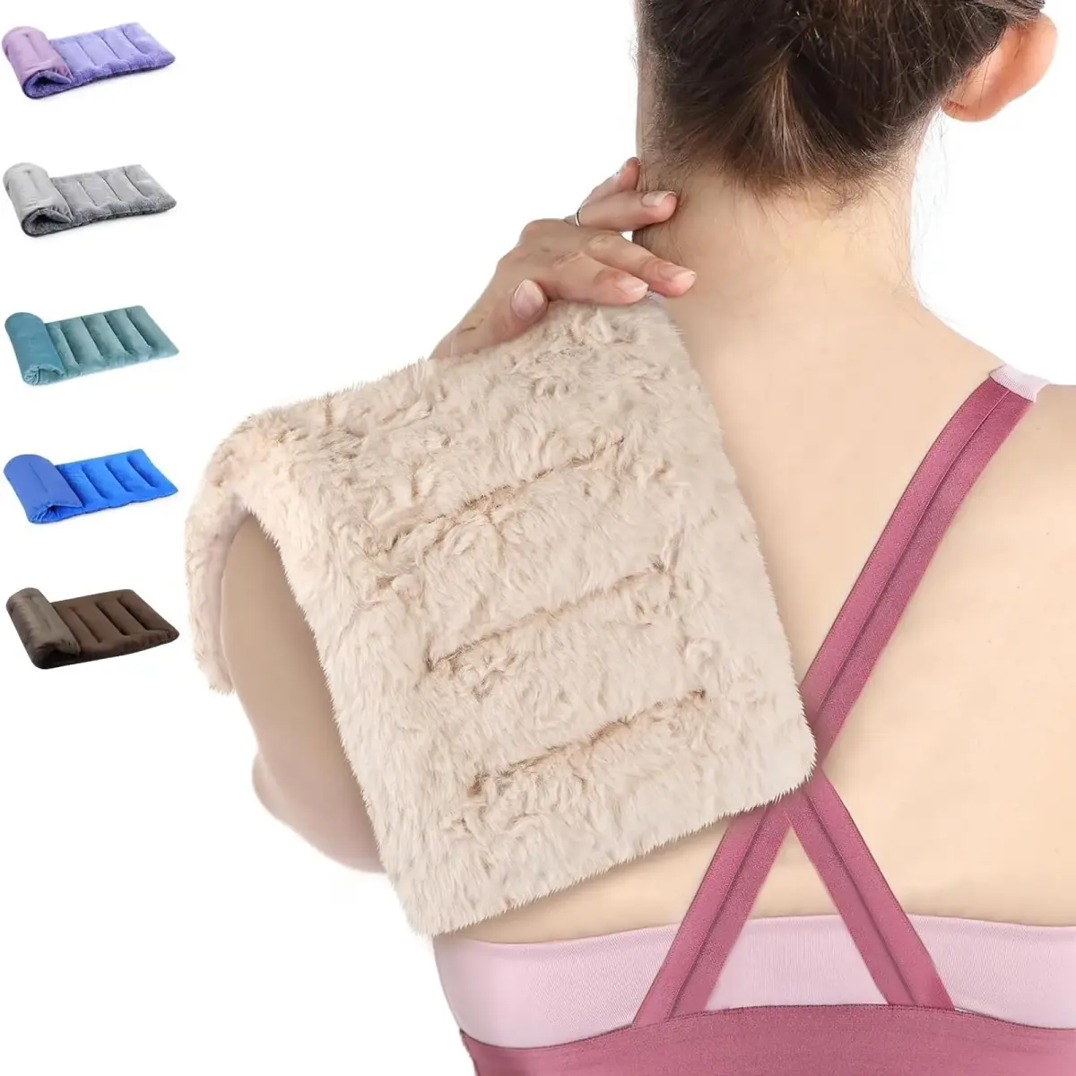 SuzziPad Microwave Heating Pad 7"X16" Beige | Moist Heat for Muscle Soreness & Fatigue - main product image