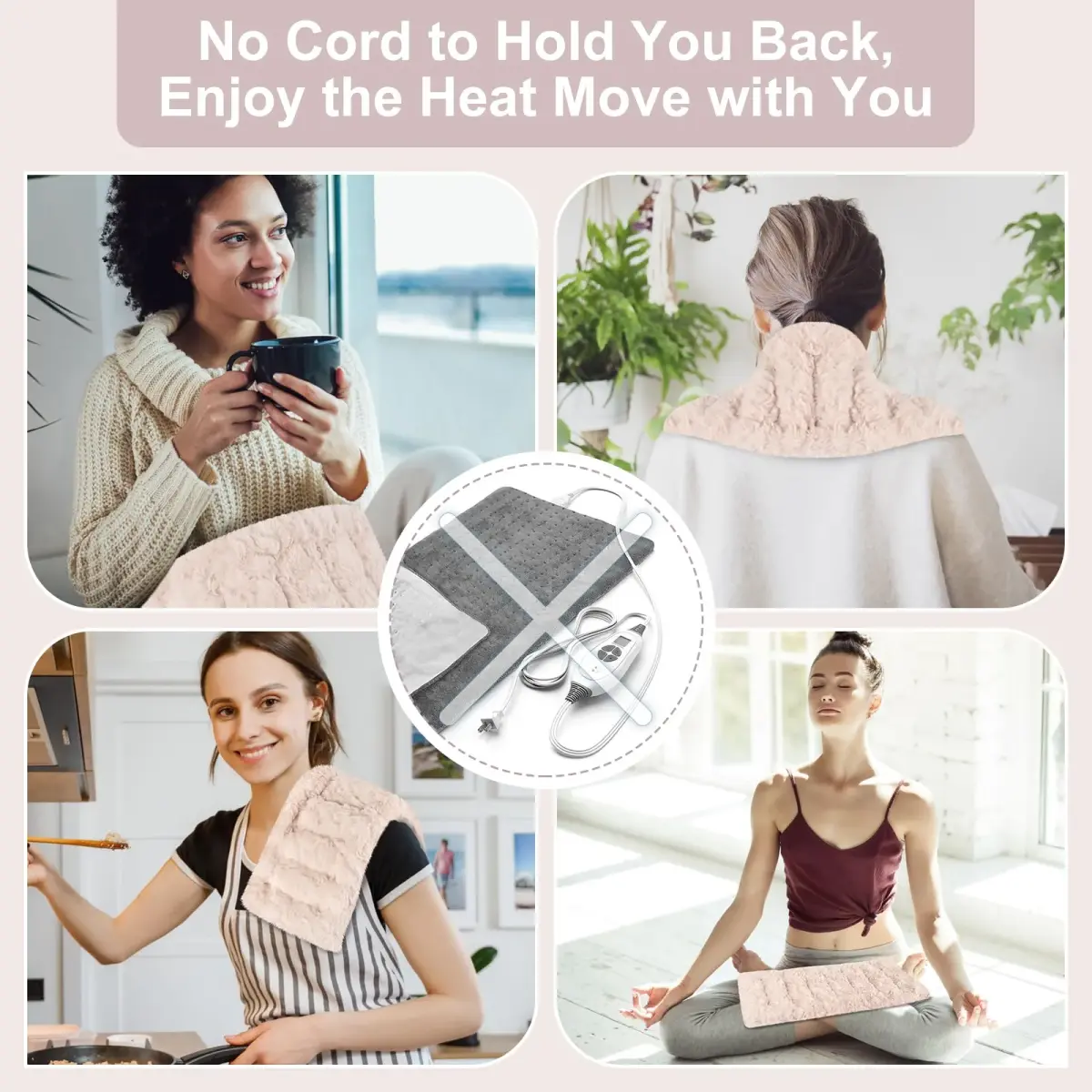 SuzziPad Microwave Heating Pad 7"X16" Beige | Moist Heat for Muscle Soreness & Fatigue - view 7