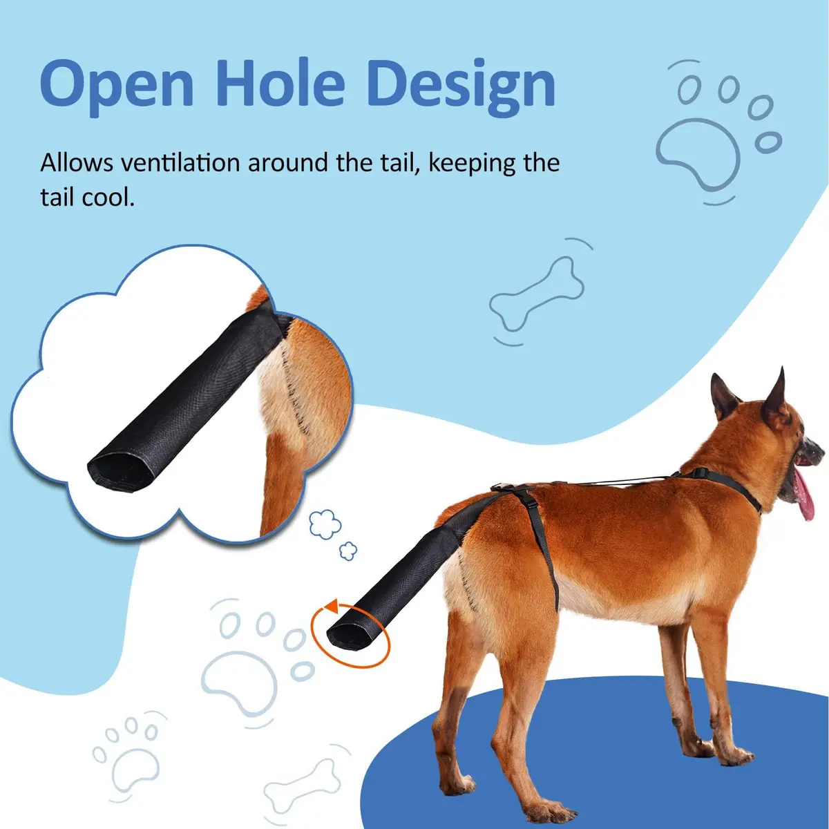 BARKLESS Dog Tail Protector for Medium & Large Dogs | Wound Cover & Recovery Aid - view 5
