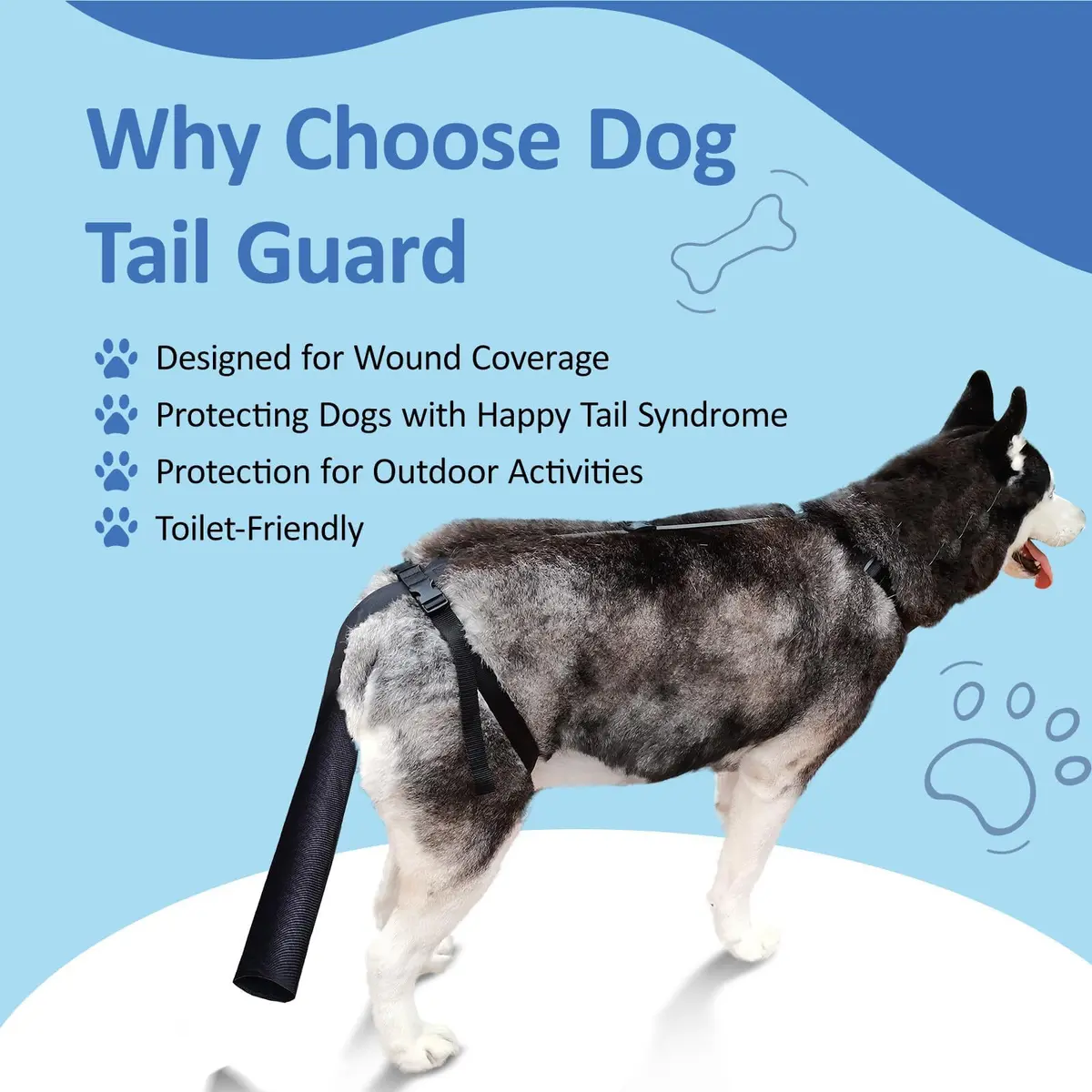 BARKLESS Dog Tail Protector for Medium & Large Dogs | Wound Cover & Recovery Aid - view 7