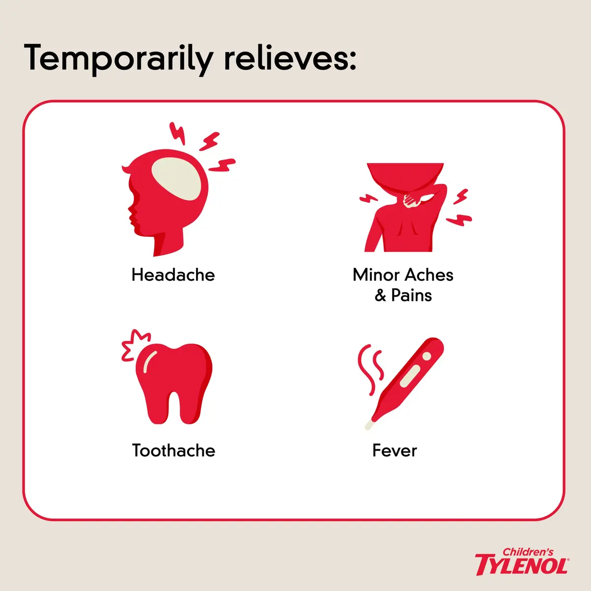 Tylenol Children's Acetaminophen Oral Suspension 4 fl. oz | Natural Apple Flavor, Safe for Kids 2-11 - view 2