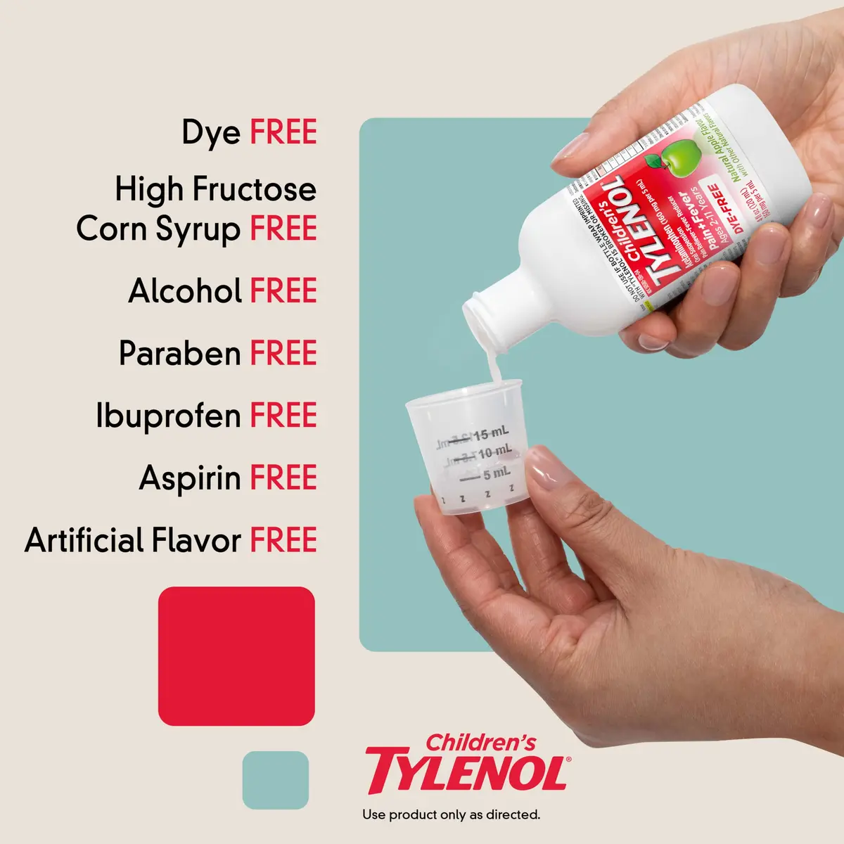 Tylenol Children's Acetaminophen Oral Suspension 4 fl. oz | Natural Apple Flavor, Safe for Kids 2-11 - view 4