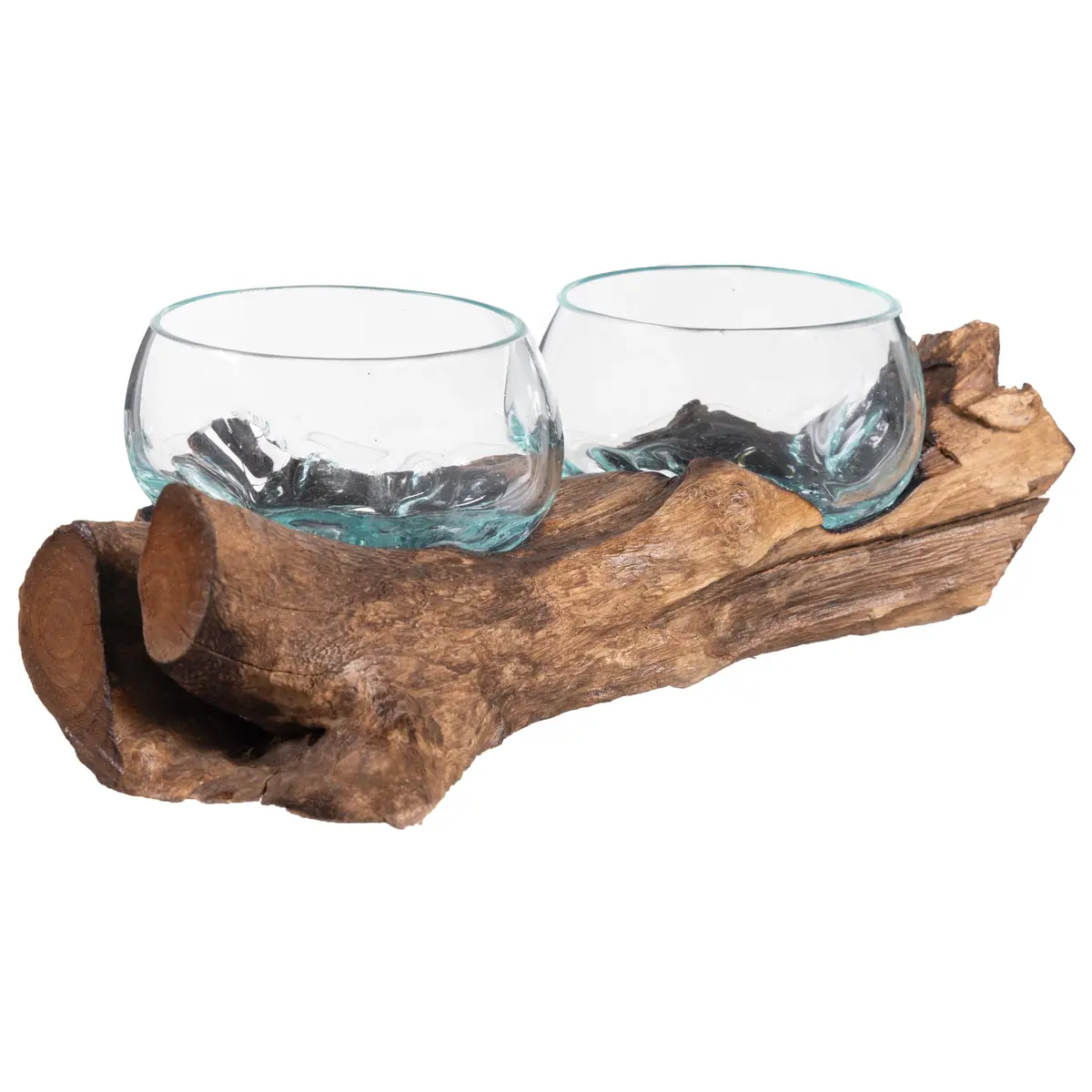 Cape Craftsmen Set of 2 Terrariums | Hand-Blown Bubble Glass & Driftwood Indoor Planters - view 2