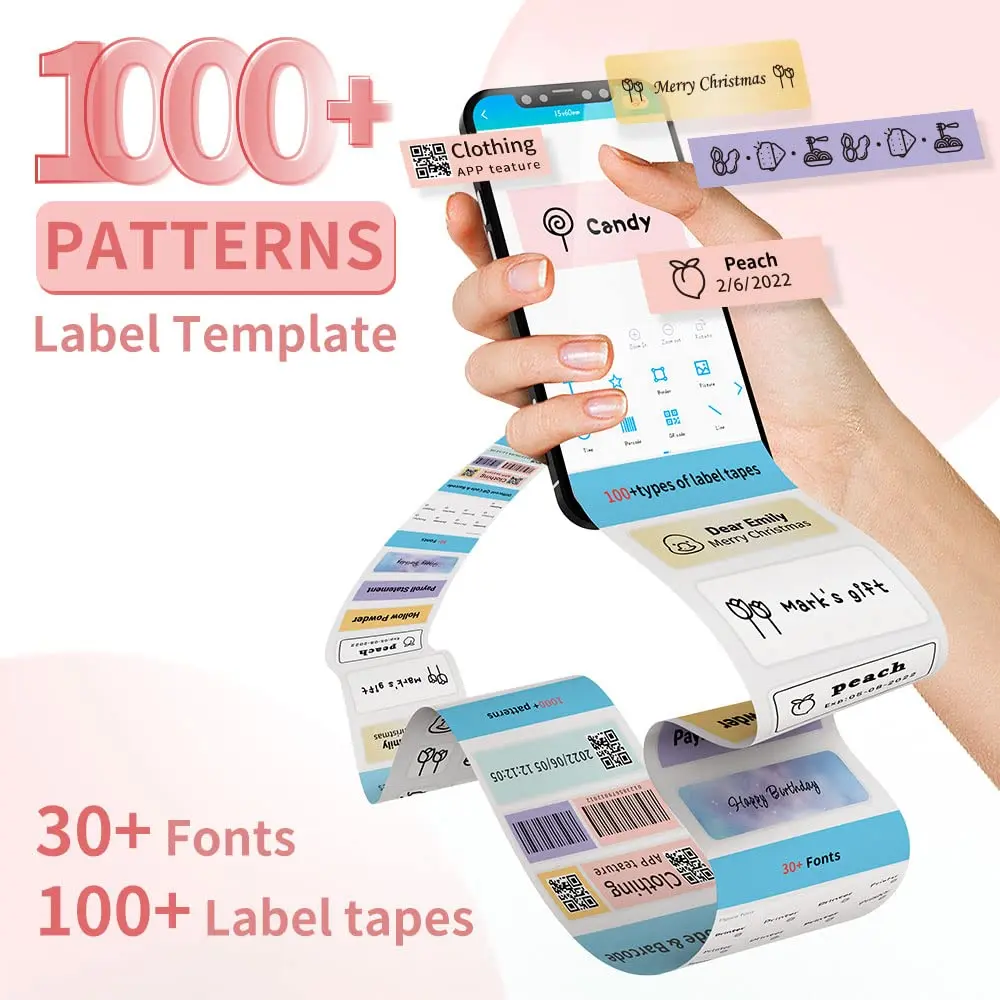 Phomemo D30 Portable Thermal Label Printer 160g (0.35 LB) | Bluetooth 4.0 Mini Machine - view 5