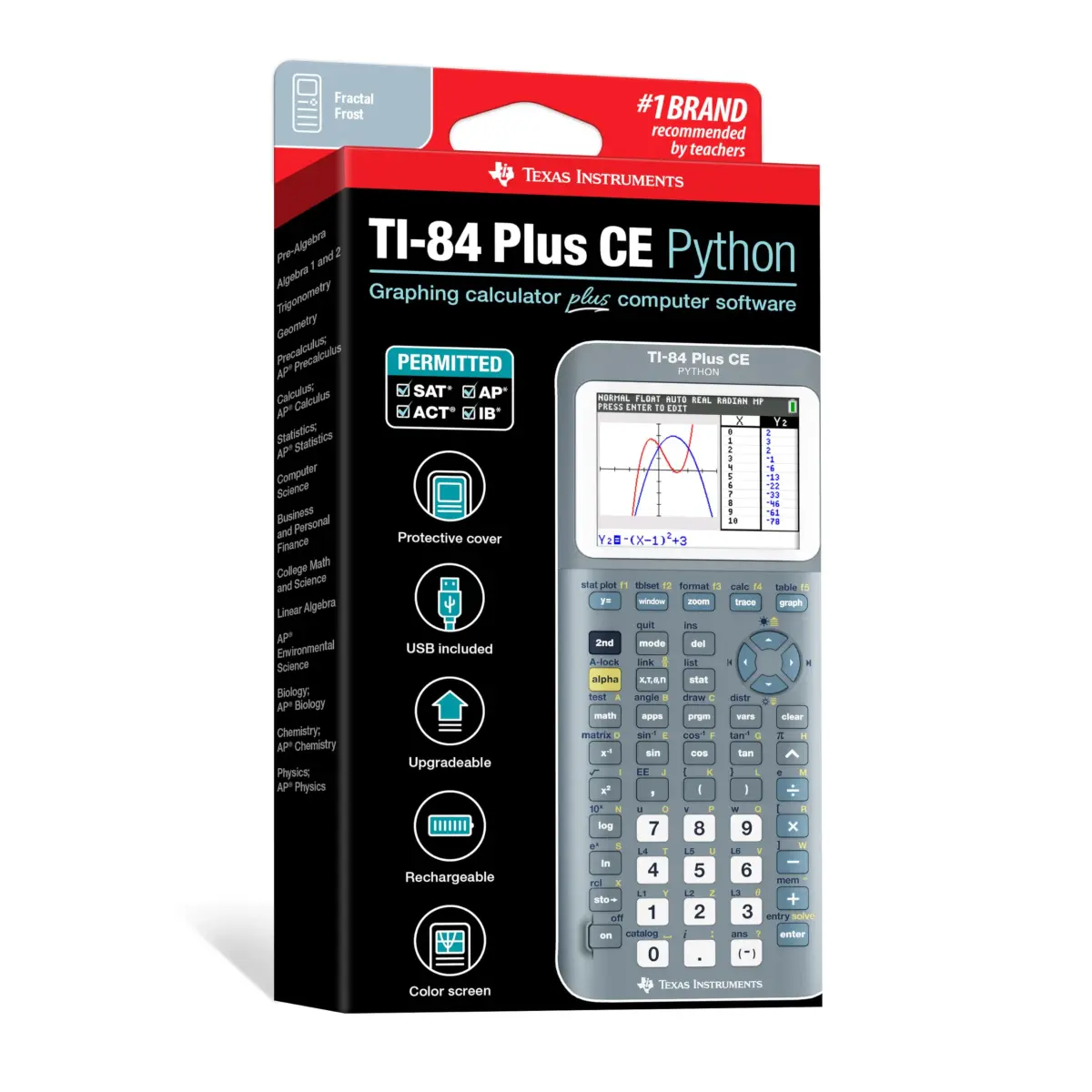Texas Instruments TI-84 Plus CE Graphing Calculator Fractal Frost | 2.8-inch Color Display, Rechargeable Battery - view 6