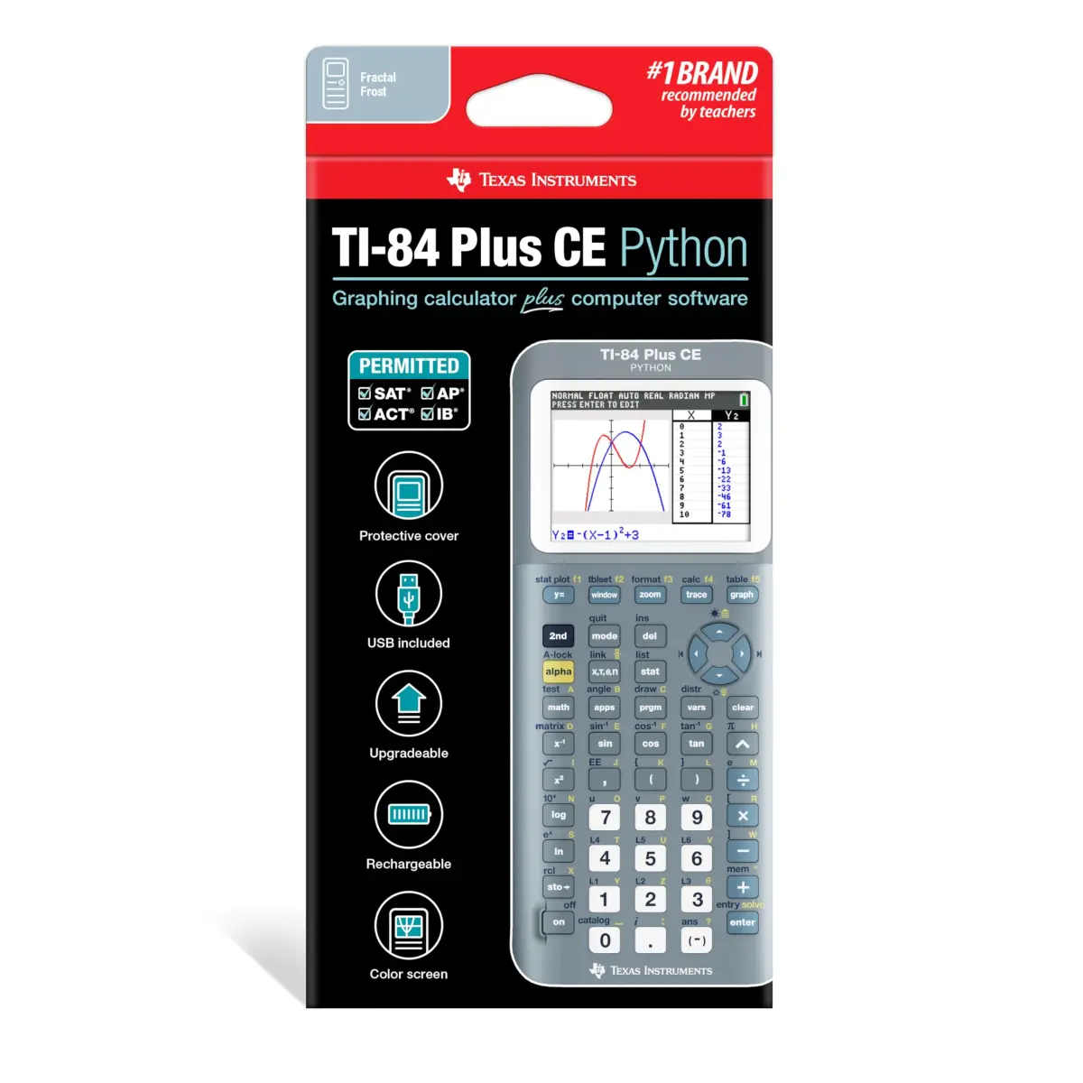 Texas Instruments TI-84 Plus CE Graphing Calculator Fractal Frost | 2.8-inch Color Display, Rechargeable Battery - view 2