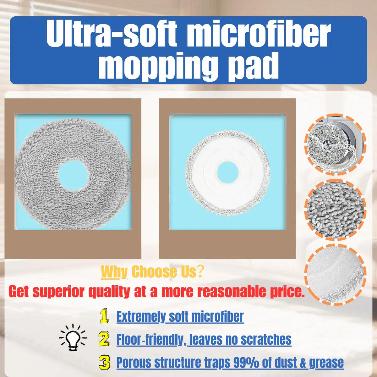 JoyBros Replacement Parts Kit for Dreame X50 Ultra & Mova V50 Ultra Complete Vacuum Cleaners | 21-Piece Set with HEPA Filters and Mop Pads - view 8