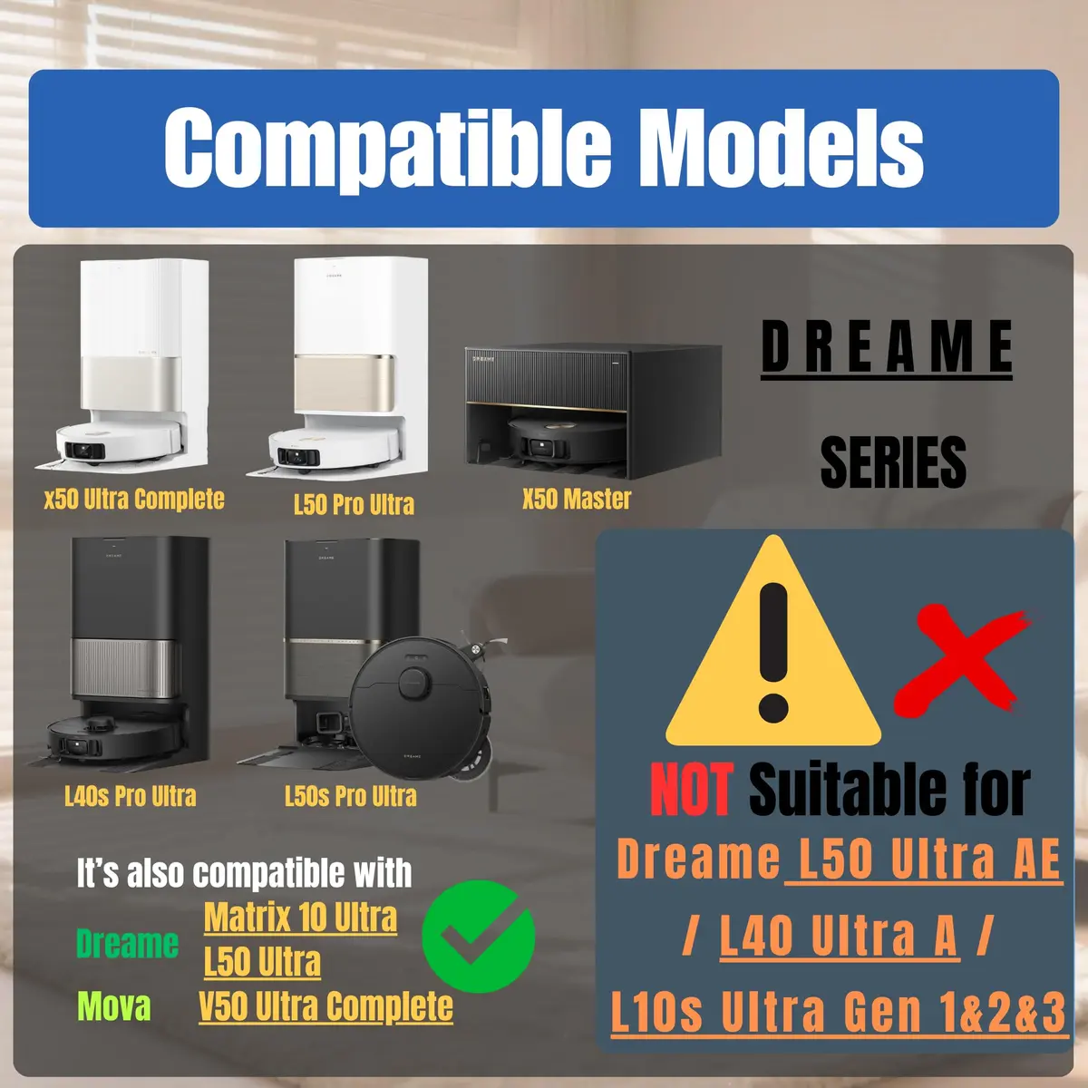 JoyBros Replacement Parts Kit for Dreame X50 Ultra & Mova V50 Ultra Complete Vacuum Cleaners | 21-Piece Set with HEPA Filters and Mop Pads - view 2