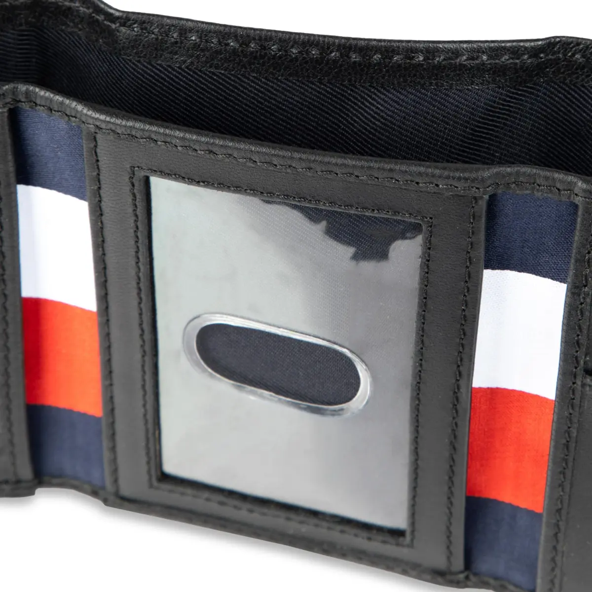 Tommy Hilfiger Stripe Emboss Trifold Wallet Black 8.1cm (3.15in) | RFID Protected Genuine Leather - view 3