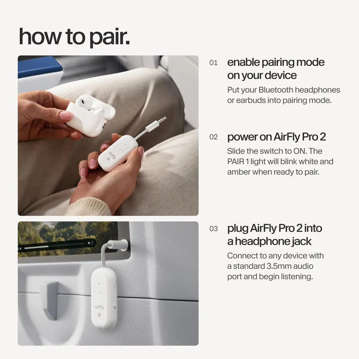 Twelve South AirFly Pro 2 Bluetooth Adapter for AirPods & Wireless Headphones | 3.5mm AUX Transmitter/Receiver - view 7