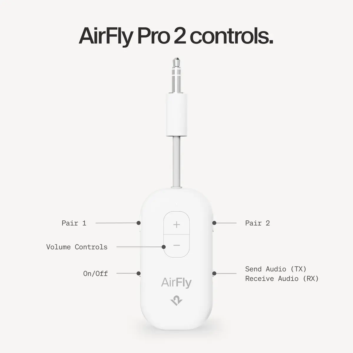Twelve South AirFly Pro 2 Bluetooth Adapter for AirPods & Wireless Headphones | 3.5mm AUX Transmitter/Receiver - view 8
