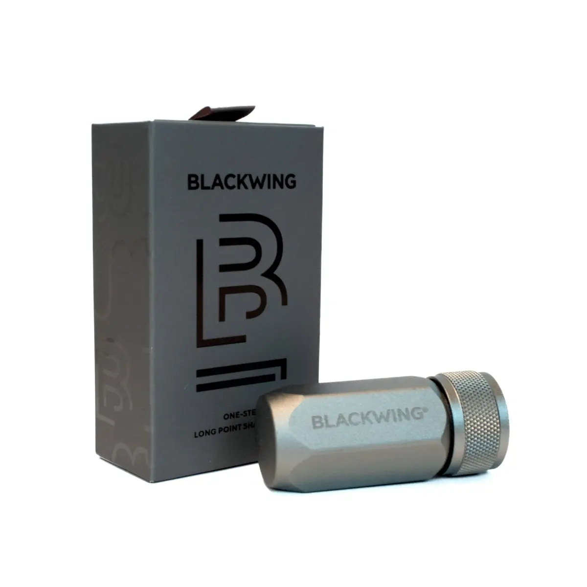 Blackwing One-Step Long Point Pencil Sharpener Grey | German Steel Blade, Machined Aluminum Body - main product image