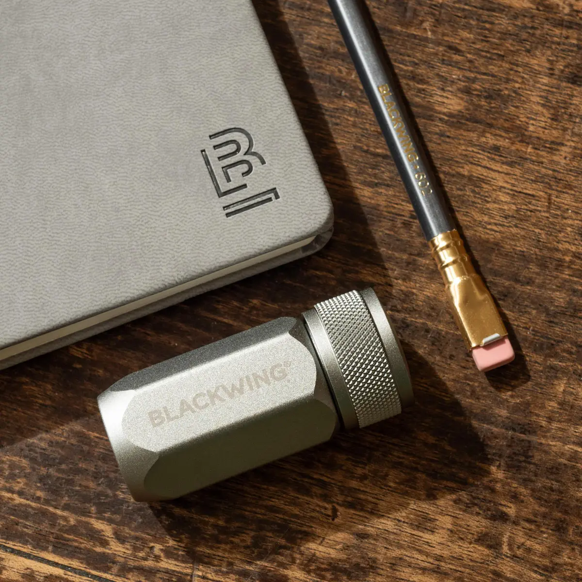 Blackwing One-Step Long Point Pencil Sharpener Grey | German Steel Blade, Machined Aluminum Body - view 3
