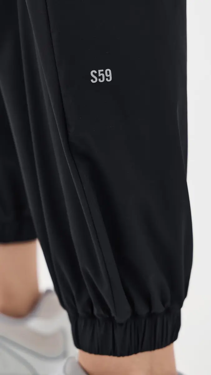 Splits59 Megan Woven Nylon Joggers Black | Lightweight, Breathable & Moisture-Wicking Active Pants - view 6