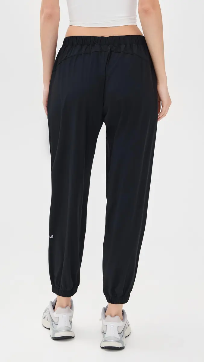 Splits59 Megan Woven Nylon Joggers Black | Lightweight, Breathable & Moisture-Wicking Active Pants - view 3