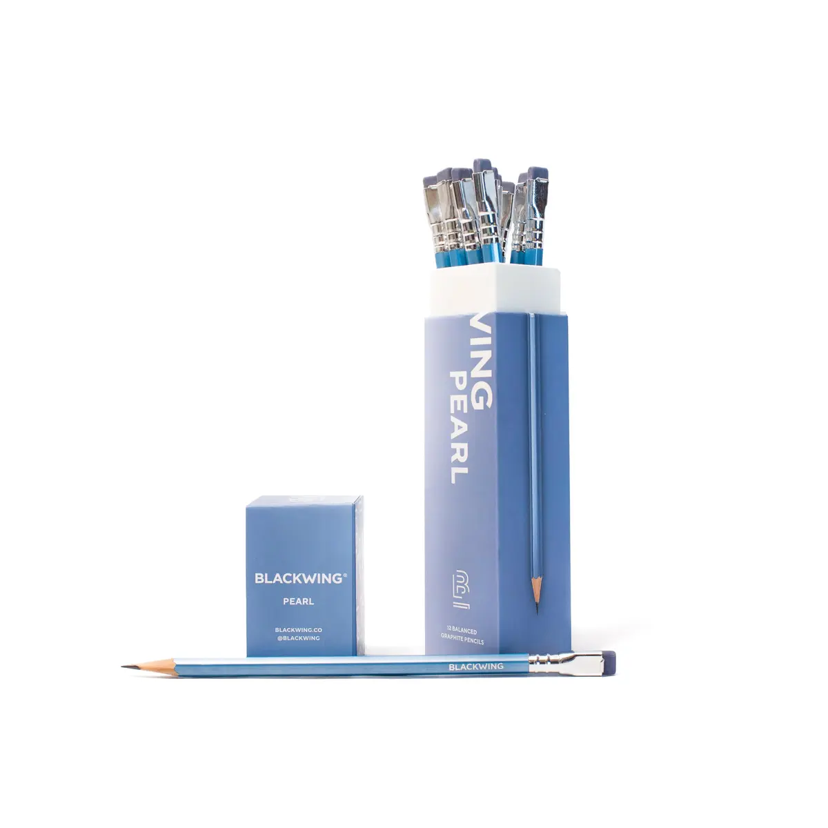 Blackwing Pearl Pencils Balanced Japanese Graphite Blue Finish 12 Count | Premium Writing Instrument - main product image