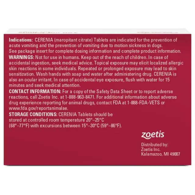 Cerenia (maropitant citrate) for Dogs 160 mg | Prevents Vomiting & Motion Sickness - view 4