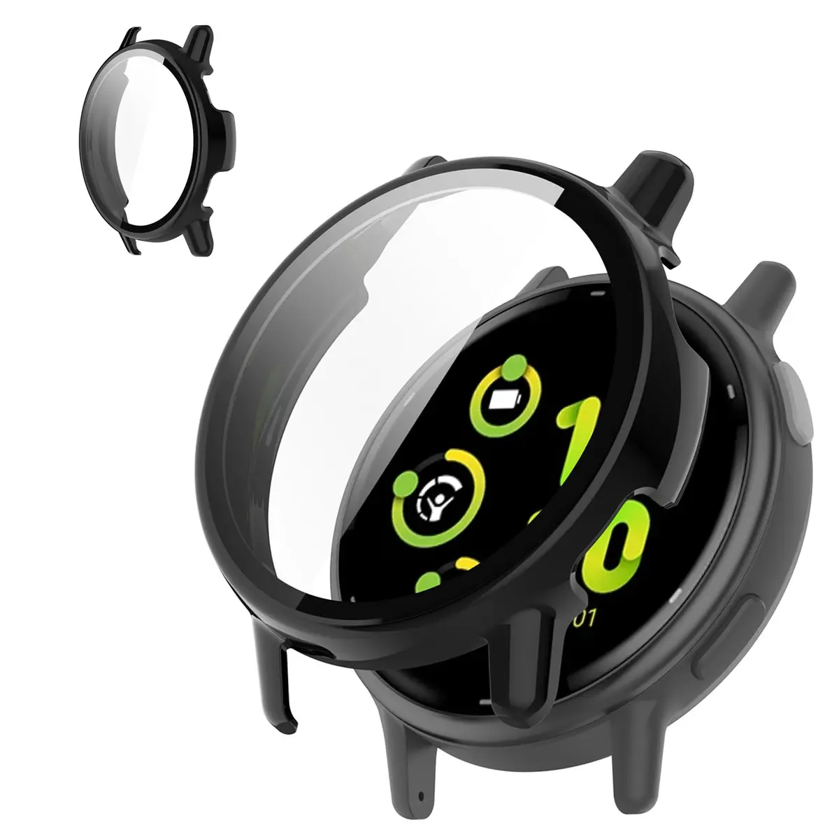 Kimiyaki Black Full Coverage Screen Protector Case for Garmin vivoactive 5 with Tempered Glass Film | 1 Pack - main product image