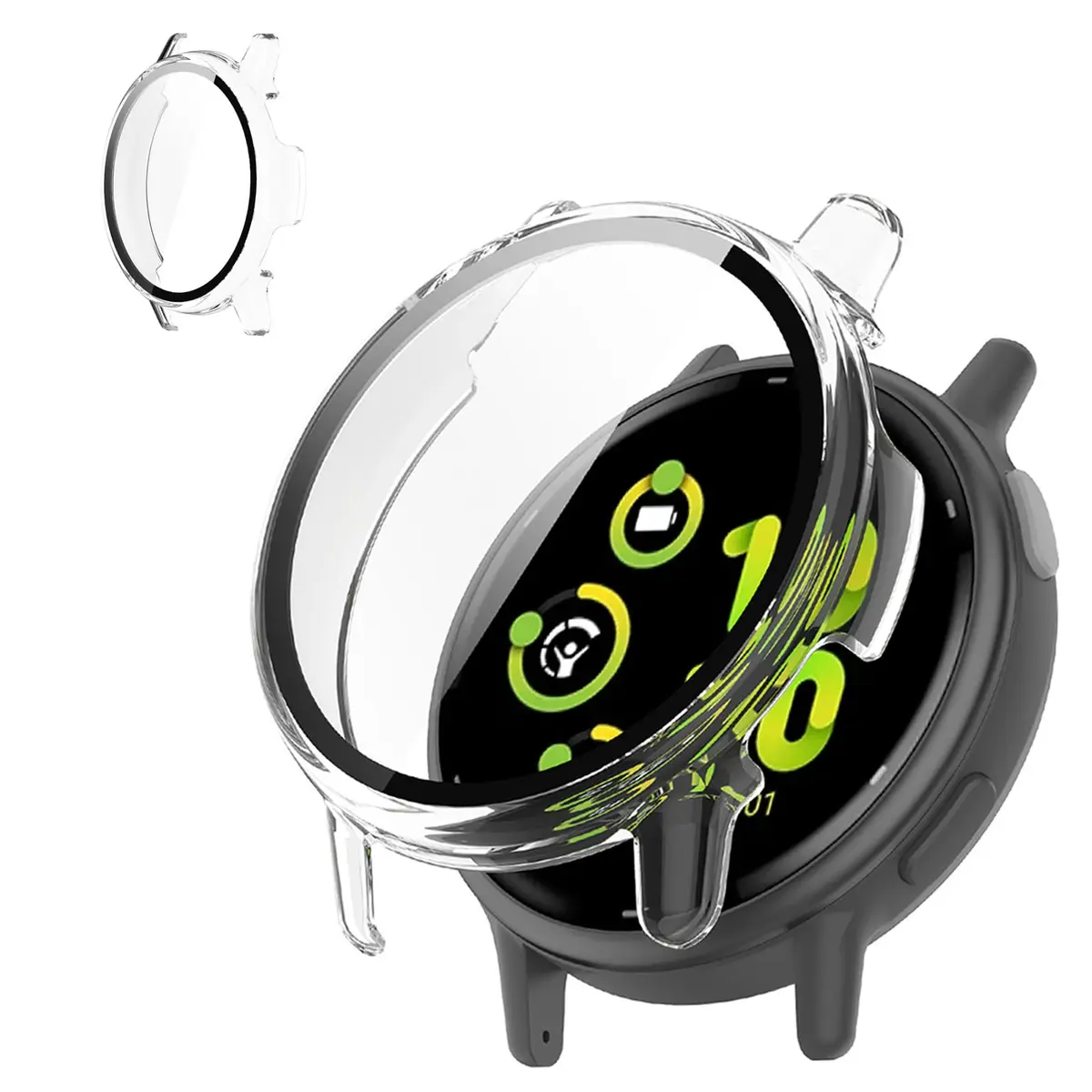 Kimiyaki Full Coverage Screen Protector Case for Garmin vivoactive 5 with Tempered Glass Film | Clear - main product image