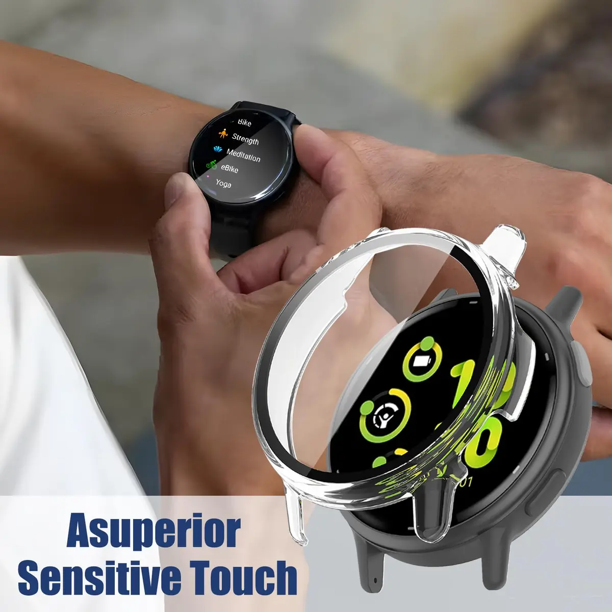 Kimiyaki Full Coverage Screen Protector Case for Garmin vivoactive 5 with Tempered Glass Film | Clear - view 7