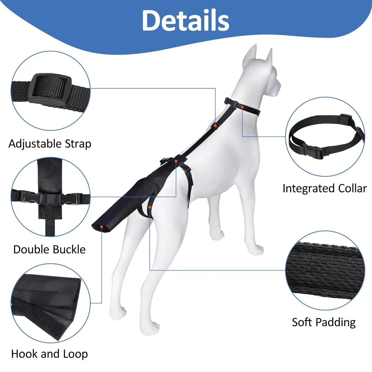 BARKLESS Dog Tail Protector Size L | Wound Cover for Medium & Large Dogs, Breathable & Adjustable - view 2