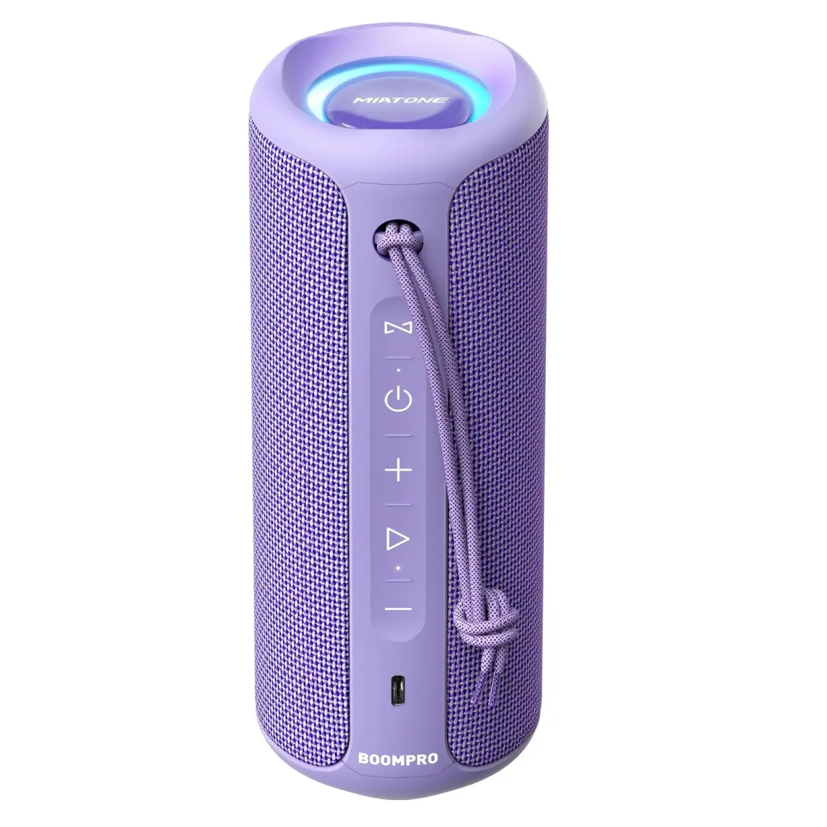 MIATONE Boompro Bluetooth Speaker 36W Stereo Sound, 7.4"H x 3.07"D x 3.07"W | Purple, IPX7 Waterproof - main product image