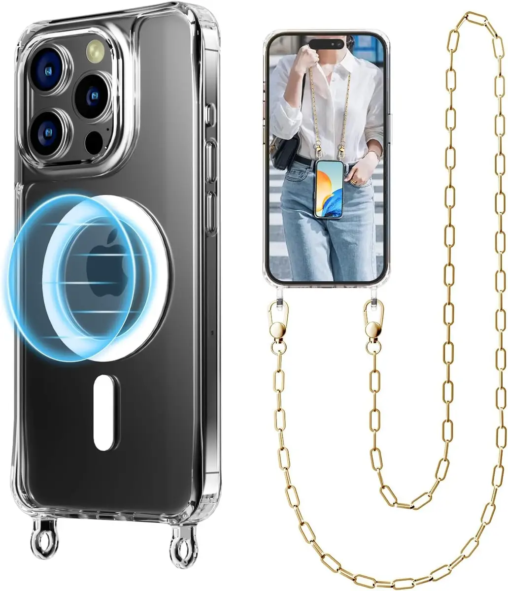 UnnFiko Crossbody Phone Lanyard for iPhone 16 Pro Max | Shockproof Magnetic Case with Strap - main product image