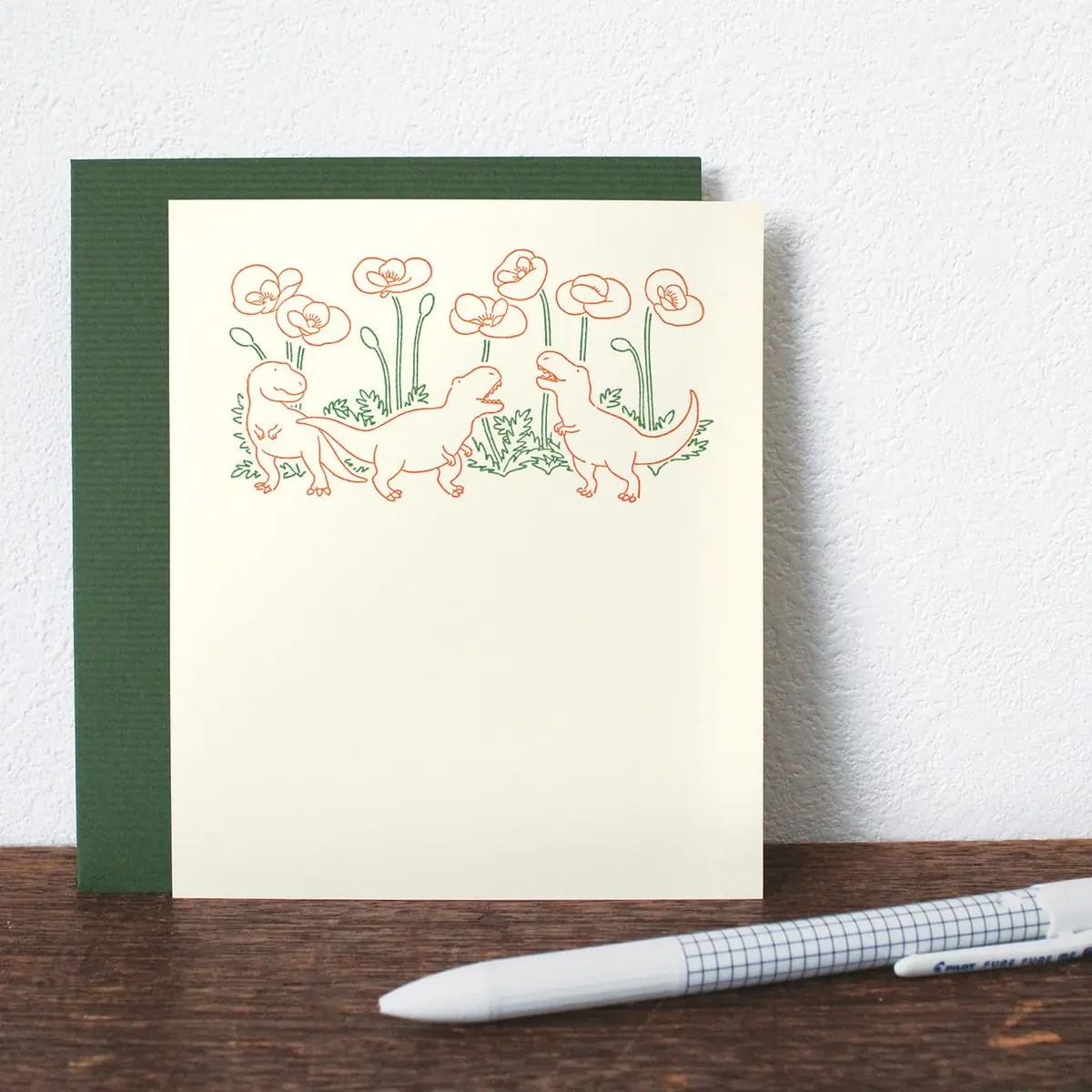エルコミューン LTS-103 Petit et Grand Duck Letter Set | Unique Typography Texture, Thin Striped Envelopes, 6 Sheets, 3 Envelopes, Address Labels - view 5