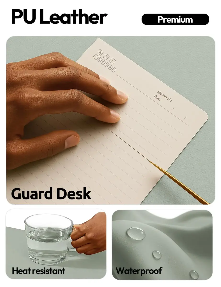 YSAGi Grayish Green Desk Pad Protector Large Mouse Pad (47" x 17") | Protects Desk Surface - view 2