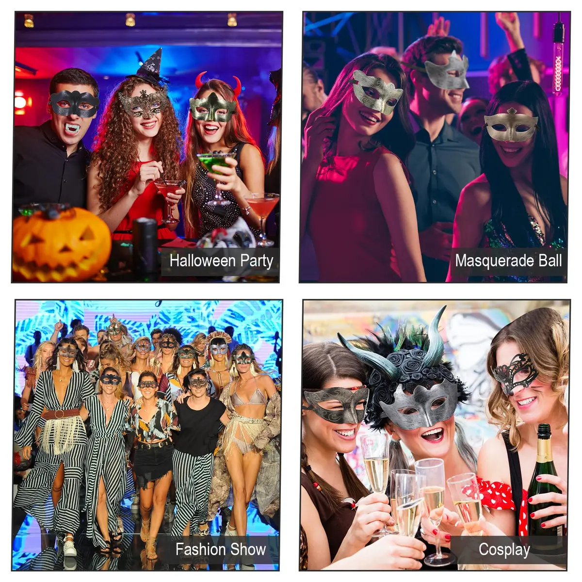 Chivao 60 Pcs Halloween Masquerade Masks Bulk | Elegant Venetian Masks for Parties - view 4