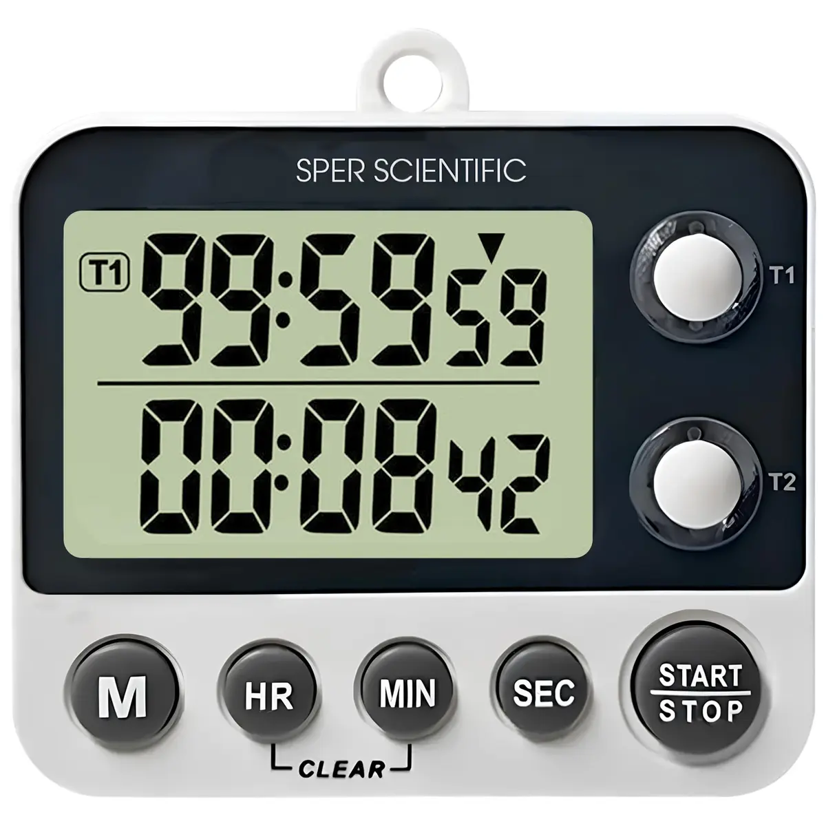 Sper Scientific 2 Channel Digital Lab Kitchen Timer 8.89cm (3.5in) | Dual Countdown Timer with Large Display & Loud Alarm - main product image
