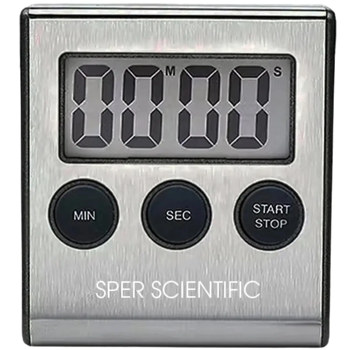 Sper Scientific Stainless Steel Digital Lab Timer 810028A – Compact with Large Display & Loud Alarm (1 Pack) - main product image