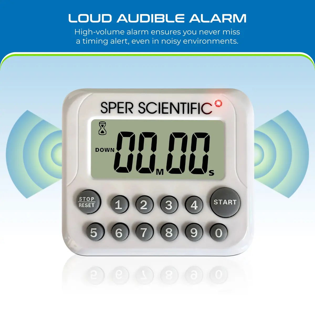 Sper Scientific Digital Count Up/Down Timer 810003 with Large Display & Loud Alarm | 99-Minute Countdown Timer for Labs, Cooking, Workouts, Classroom - view 4