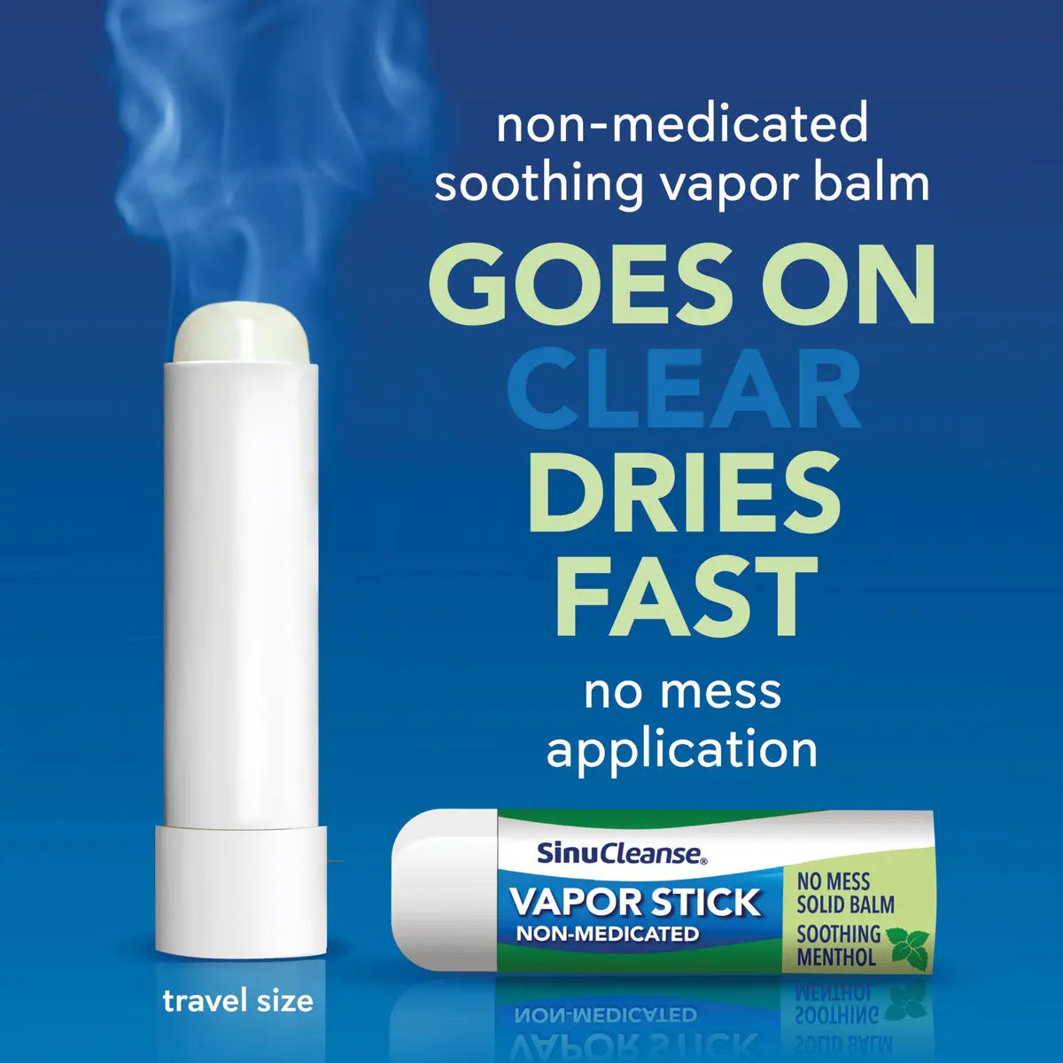 SinuCleanse Vapor Stick 0.11 Oz Solid Balm | Portable Nasal Relief, Non-Medicated, Made in USA - view 2
