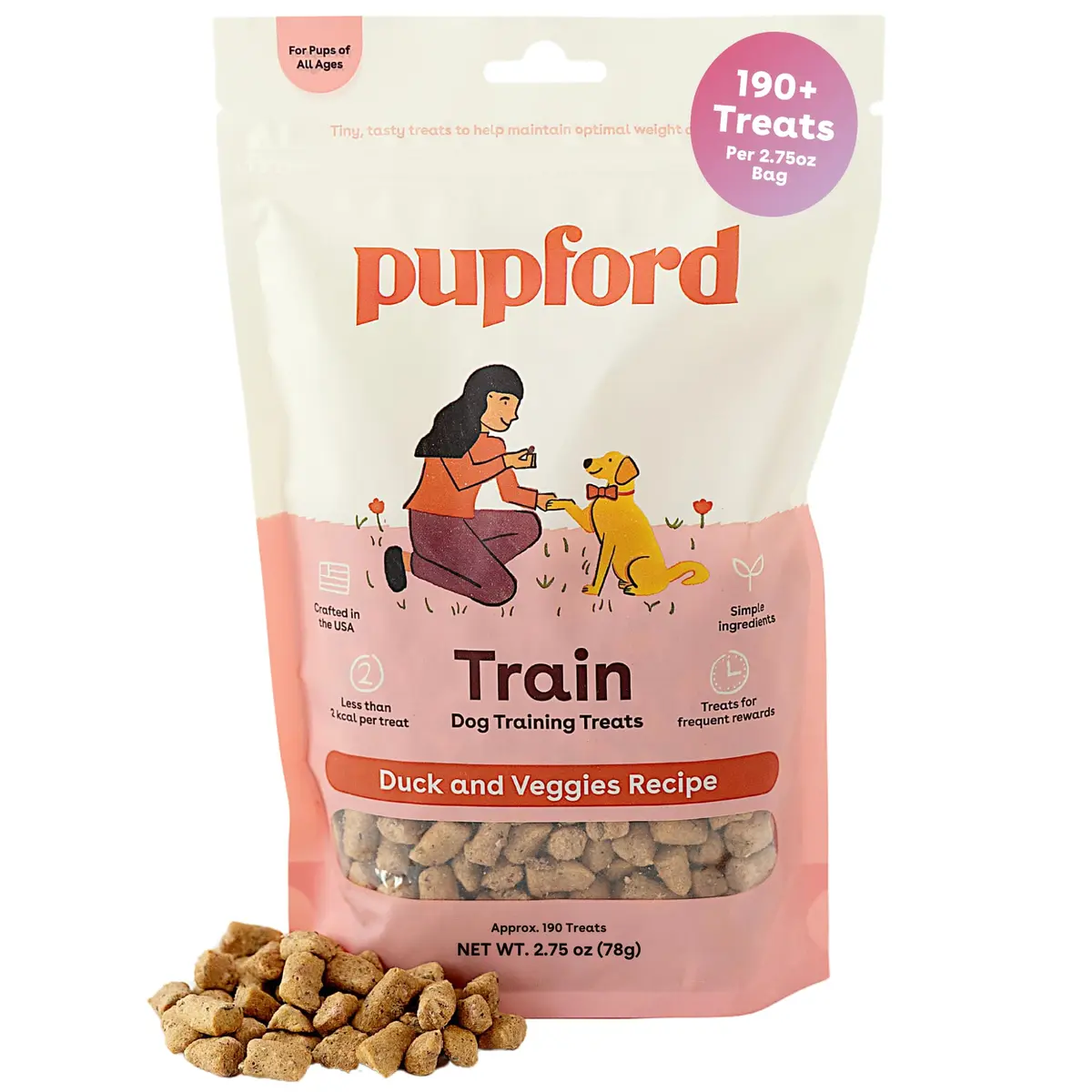 Pupford Freeze Dried Training Treats for Dogs & Puppies (Duck, 2.75 oz) | Healthy, High Protein, All-Natural - main product image