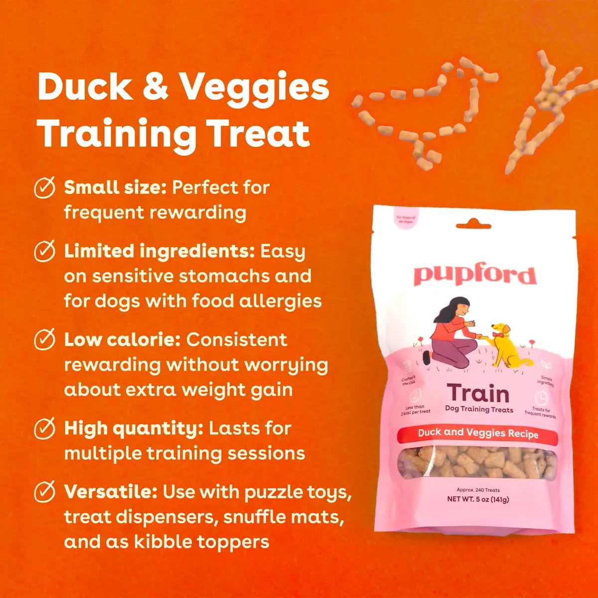 Pupford Freeze Dried Training Treats for Dogs & Puppies (Duck, 2.75 oz) | Healthy, High Protein, All-Natural - view 2