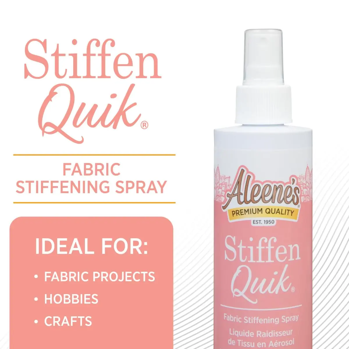 Aleene's Stiffen-Quik Pump Spray Fabric Stiffener 236ml (8 fl oz) | Dries Clear, Washable, Nontoxic - view 2